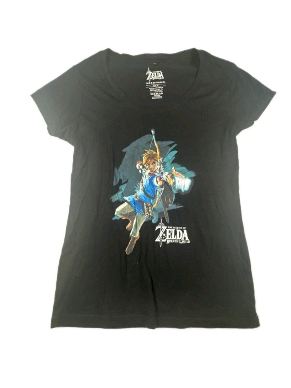 Nintendo T-Shirt Womens XL Black The Legend of Zelda Breath Of The Wild Graphic